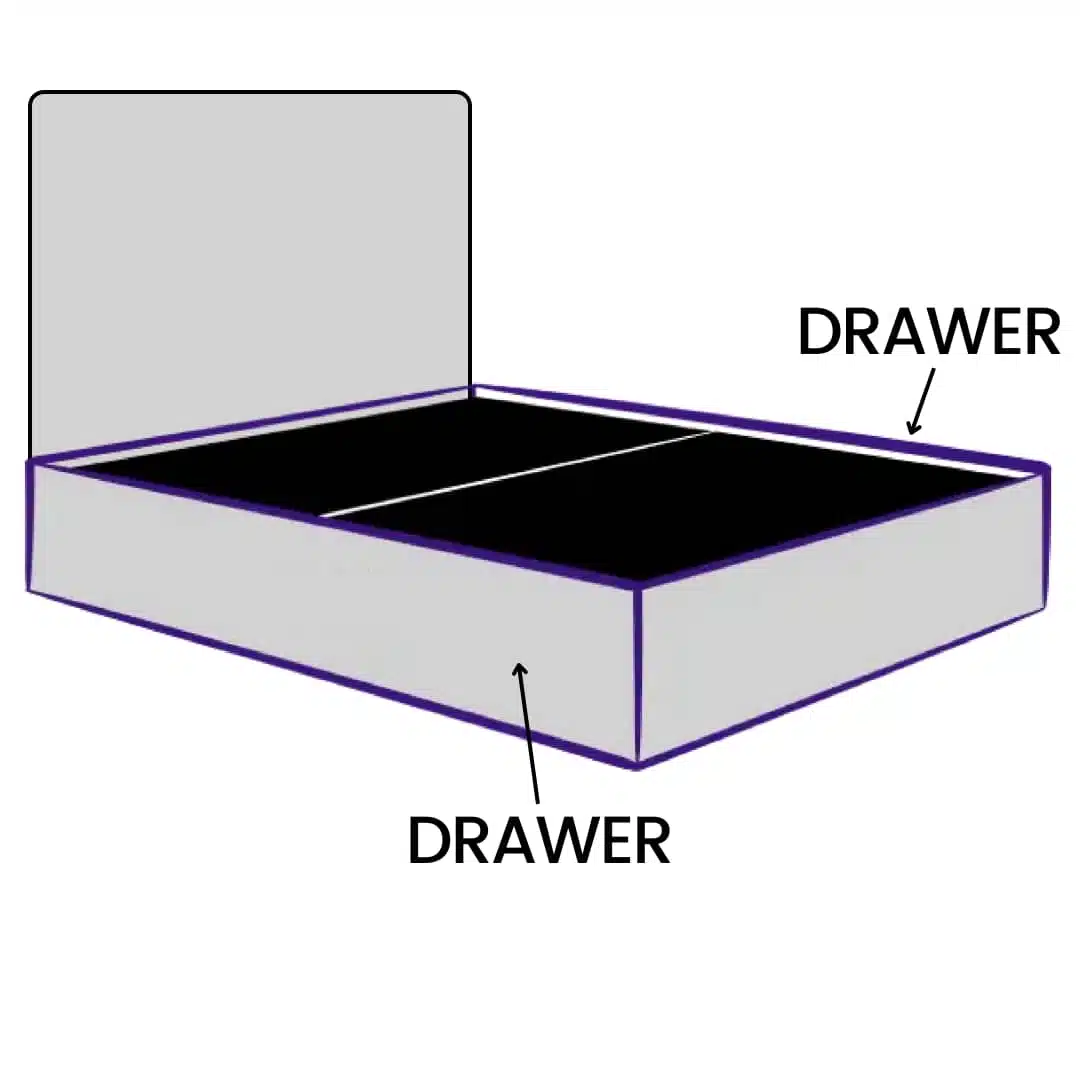 Divan base with 2x drawers
